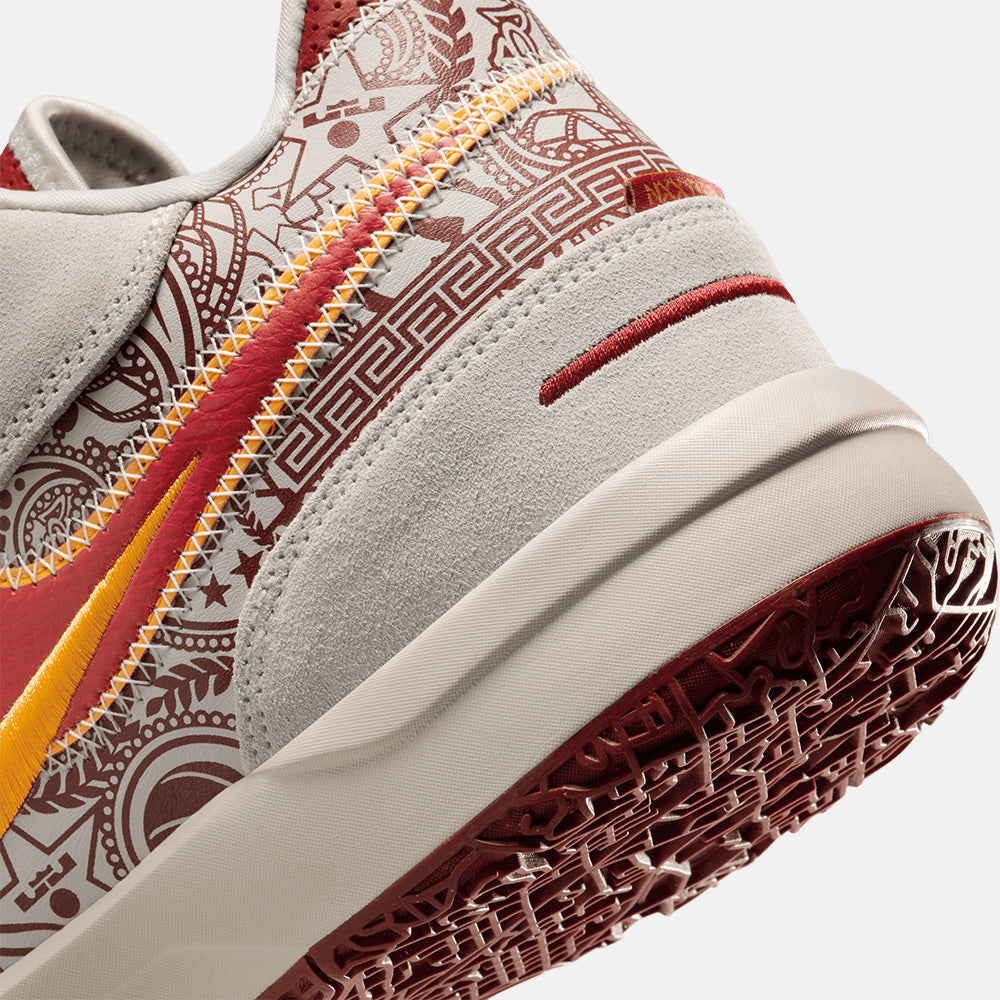 Up close, rear view of the Nike LeBron NXXT Gen AMPD.