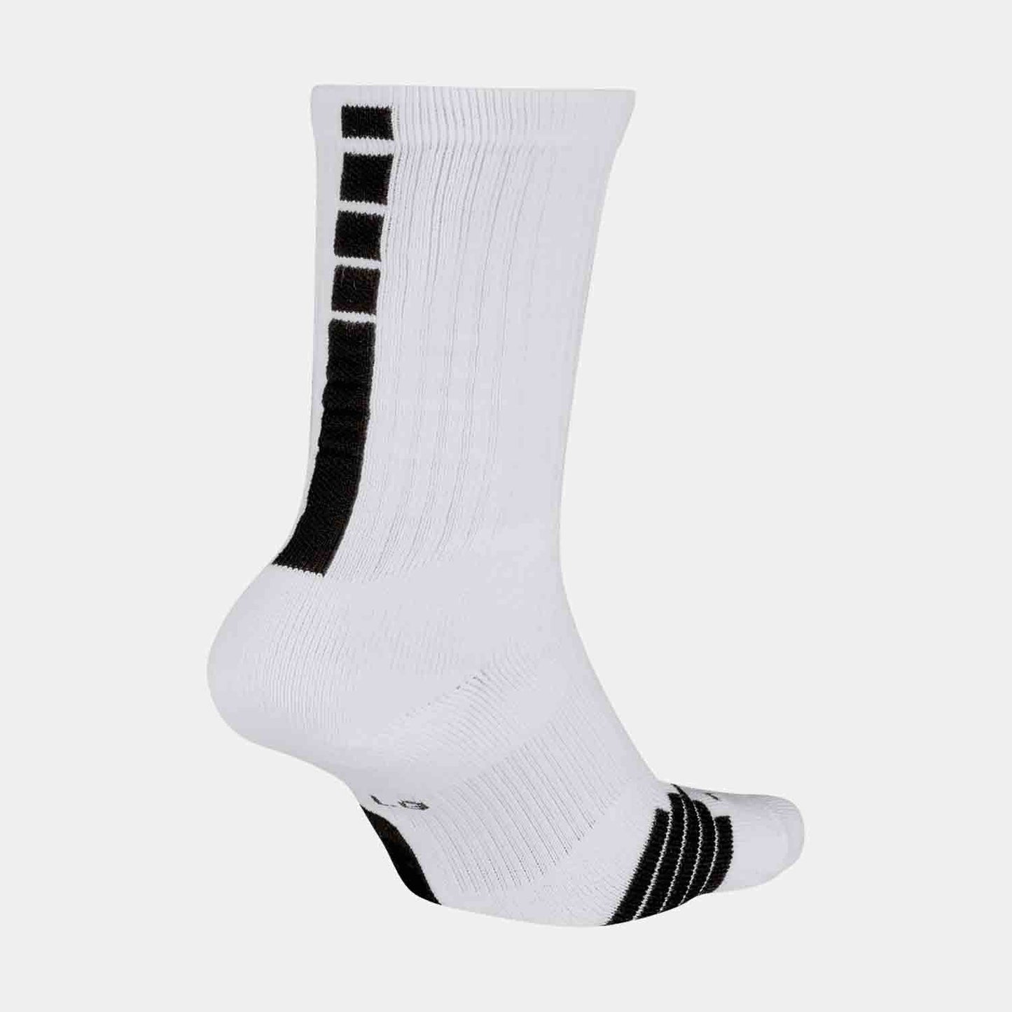 Elite Crew Basketball Socks, White/Black